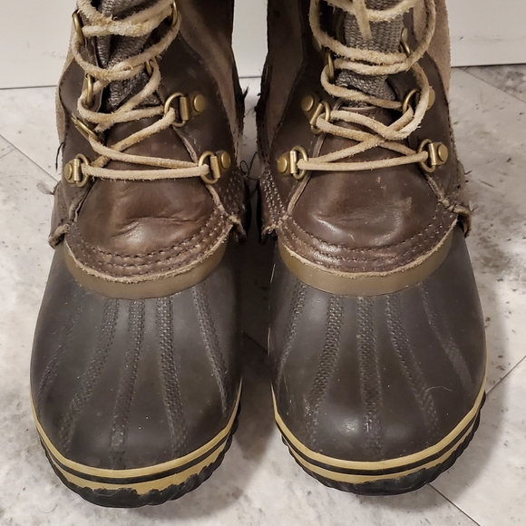 Sorel ❄️ 🍃🍂 conquest Carly brown knee high 👢 boots; suede and leather - sz 8 - Picture 15 of 16